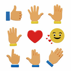 Obraz premium set of hands vector illustration