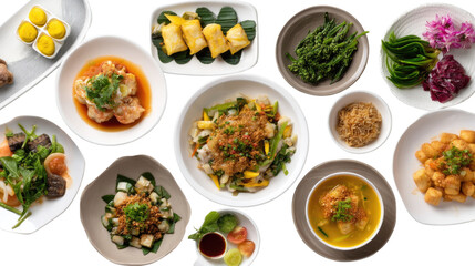 Indonesian Food Feast: A symphony of textures and flavors, a delectable spread of Indonesian dishes artfully arranged for a culinary experience.