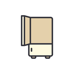 Fridge colored icons, minimalist vector illustration ,simple transparent graphic element .Isolated on white background