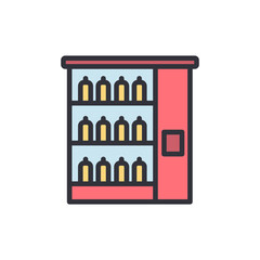 Fridge colored icons, minimalist vector illustration ,simple transparent graphic element .Isolated on white background