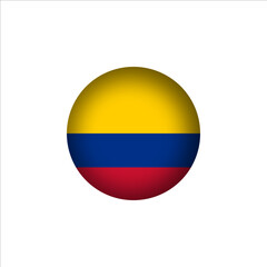 Colombia flag in 3D sphere shape. Colombia flag logo illustration. Colombia flag icon.