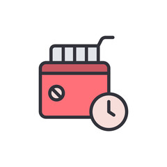 Fryer colored icons, minimalist vector illustration ,simple transparent graphic element .Isolated on white background