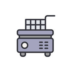 Fryer colored icons, minimalist vector illustration ,simple transparent graphic element .Isolated on white background