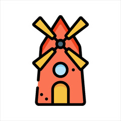 house and windmill