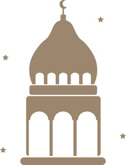 Obraz premium Single Islamic mosque vector shapes silhouette. window frames silhouette. Traditional arch template design for decoration. Oriental minimal elements. Ramadan Muslim