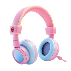 Stylish Pink and Blue Headphones for Immersive Audio Experience, Enjoy Listening to Music Comfortably.
