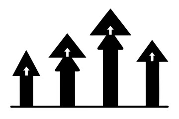 set of Arrow Up icon silhouette vector illustration