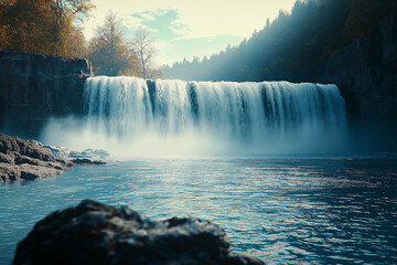 Majestic River with Massive Waterfall – Ultra Detailed 8K Nature Scene