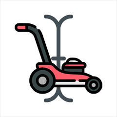 red tractor isolated on white