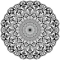 Tribal and bohemian style pattern design. Mosaic pattern. Floral henna or mehndi style mandala design.   