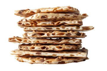 Stacked seed crisps isolated on transparent png background