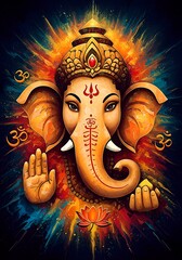 illustration of ganesha as a protective god