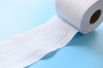 white paper tissue on blue background