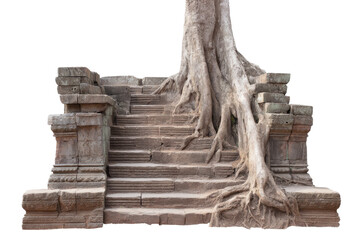 Ruined Stone Steps isolated on transparent png background