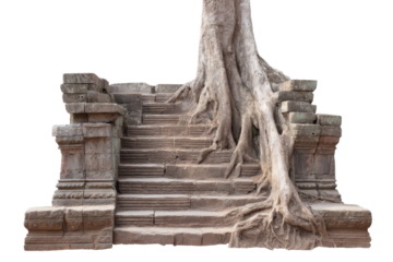 Ruined Stone Steps isolated on transparent png background