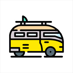 yellow van isolated on white