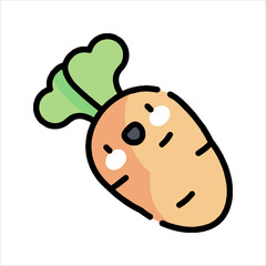 vector illustration of a cartoon cucumber