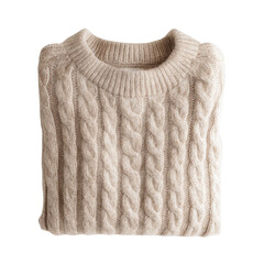 Folded knit sweater isolated on transparent png background
