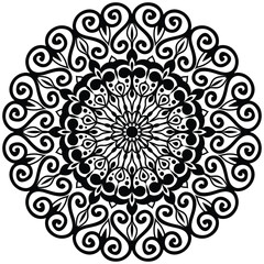 Abstract mandala pattern, round frame. Floral henna or mehndi style mandala design. Decorative pattern in oriental style.   