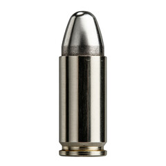 Metallic silver bullet isolated on transparent png background