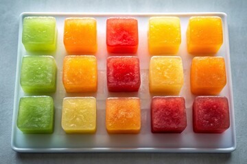 Colorful Fruit Ice Cubes Tray Refreshing Summer Treat