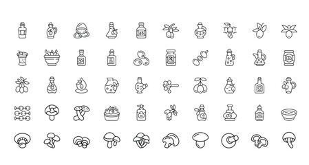 Olives berries and mushrooms icons © Neko funny
