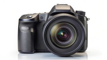 Fototapeta premium Modern DSLR camera with sleek design and electronic viewfinder