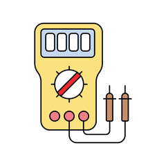 multimeter lineal color line icon with white background vector stock illustration