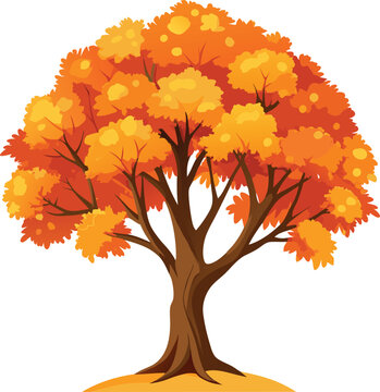 Autumn orange tree
