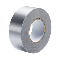 Silver tape roll isolated on transparent png background