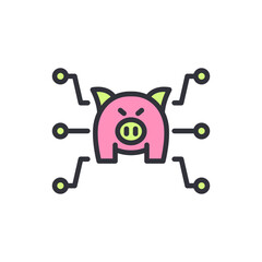 Digital asset colored icons, minimalist vector illustration ,simple transparent graphic element .Isolated on white background