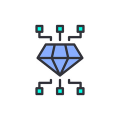 Digital asset colored icons, minimalist vector illustration ,simple transparent graphic element .Isolated on white background