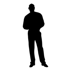 Silhouette of a businessman isolated on transparent background