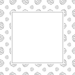 Food frame. doodle fast food square frame. hand drawn food and beverage frame background. food background