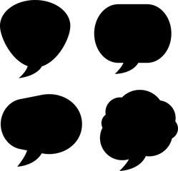 Black speech bubbles collection vector illustration