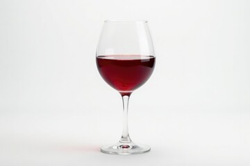 Single glass of red wine, pristine white backdrop, elegant, backgrounds