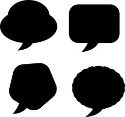 Empty speech bubble set. silhouette style. Ready to apply to your design. Vector illustration.