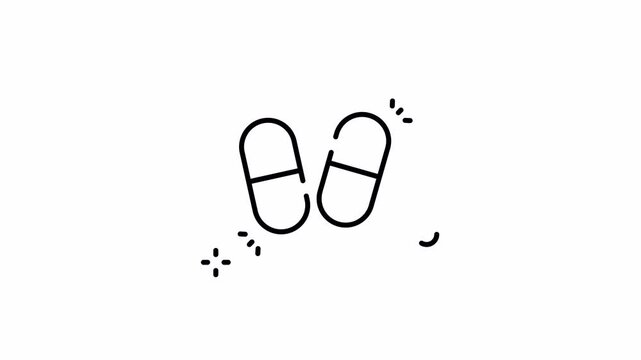 Capsule and pill icon in outline style for pharmacy and supplement animation