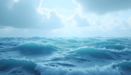 Fototapeta premium Calm ocean under cloudy sky