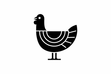 Chicken icon silhouette vector illustration