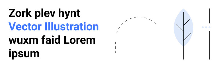 Abstract leaf drawing with minimal dots and text. Ideal for nature, sustainability, creativity, minimalism, eco-friendly, modern design, simple landing page