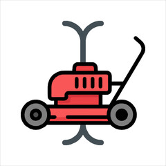 red tractor isolated on white