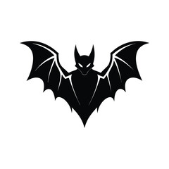 bat silhouette logo with angular wings and glowing eyes