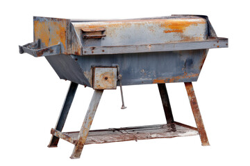Rusted outdoor grill isolated on transparent png background