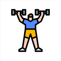 man lifting weights