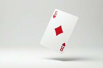 Obraz premium A single playing card flipping in the air, against a pure white backdrop , poker, studio, white