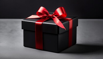 Obraz premium gift box with red ribbon
