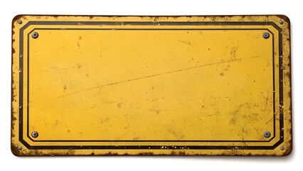  blank yellow old sign isolated on white or transparent