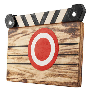 Wooden Film Clapperboard Target Practice Movie Set Prop