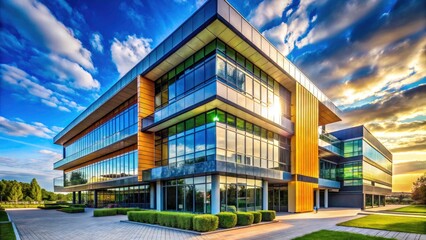 Obraz premium Modern Architecture Exterior Design: Stunning Building Facade, Contemporary House Design, Architectural Photography, Building Exterior, Innovative Home Design